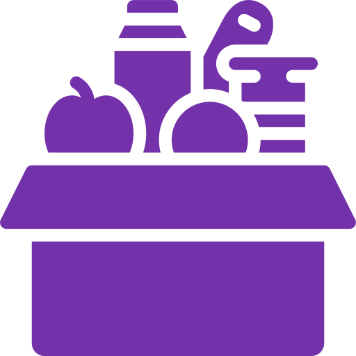 A graphic depicting Food Parcels