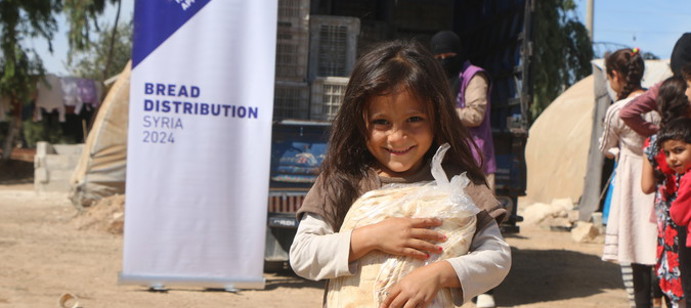 With your help, Human Appeal distributed 170,000 bread parcels to displaced families in Syria